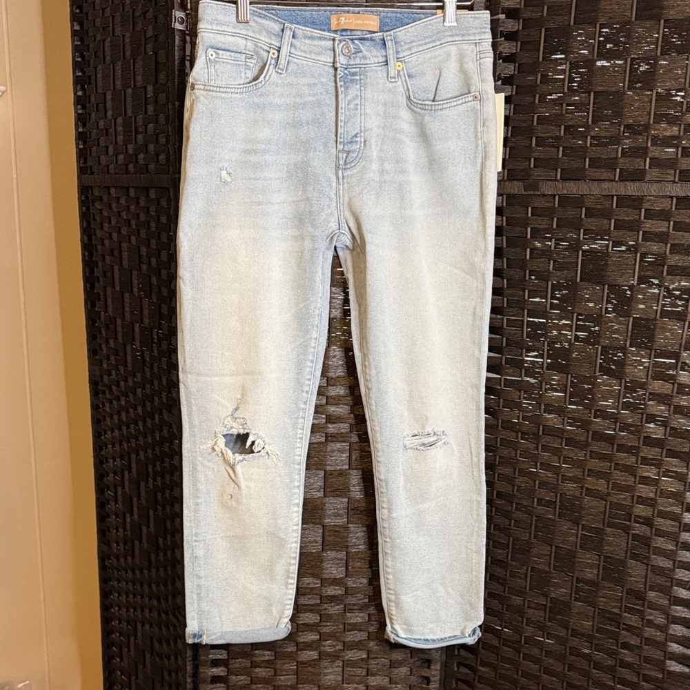7 For All Mankind Luxe Vintage Denim Josefina Slim Boyfriend Jeans Size 29 NWT